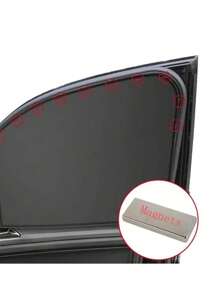 2 piezas magnético de coche lado ventana sol - Negro - Ver 3