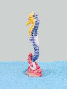 1pc Random Color Resin Crafted Seahorse Aquarium Decor, Realistic Marine Animal Model For Fish Tank Ornament - Multicolor - View 4