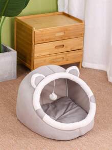 1 PC Phim Hoạt Hình Tai Trang Trí Giường Thú Cưng Cho Chó Và Mèo Ngủ - Xám - Xem 4