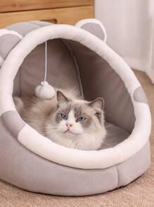 1 PC Phim Hoạt Hình Tai Trang Trí Giường Thú Cưng Cho Chó Và Mèo Ngủ - Xám - Xem 7