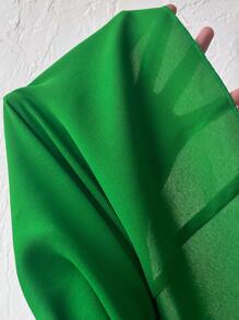 SHEIN Clasi Blusa unicolor de manga capa - Verde - Ver 4