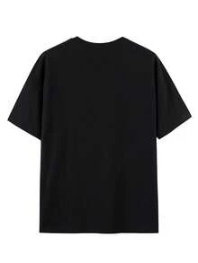 Hombres Camiseta con estampado de dibujo - Negro - Ver 2