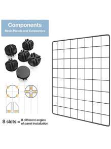 6pcs Cat & Dog Pet Fence Iron Wire Grid Cage Barrier Panel - Black - View 2