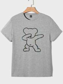 GENTILAND Áo thun & Áo lót Nam Hoạt hình Giải trí - Màu Xám nhạt - Xem 4