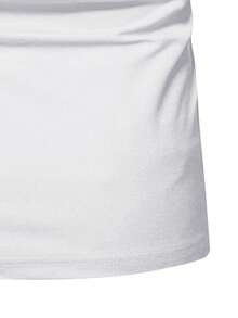 Manfinity Homme Áo thun có cổ Nam Nút phía trước Sọc Giải trí - trắng - Xem 6