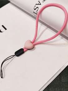 心形装饰手机挂绳礼物，适合母亲、家人、朋友、生日、节日手机挂饰、手机链 - 粉色 - 查看 1