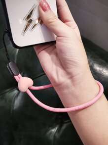 心形装饰手机挂绳礼物，适合母亲、家人、朋友、生日、节日手机挂饰、手机链 - 粉色 - 查看 2