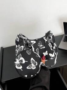 Thời Trang Nữ Họa Tiết Hình Bướm Túi Đeo Vai Thường Ngày Tất Cả Trận Đấu Túi Sát Nách Có Ví Đựng Tiền Xu - màu đen - Xem 4