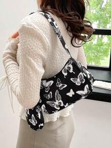 Thời Trang Nữ Họa Tiết Hình Bướm Túi Đeo Vai Thường Ngày Tất Cả Trận Đấu Túi Sát Nách Có Ví Đựng Tiền Xu - màu đen - Xem 6