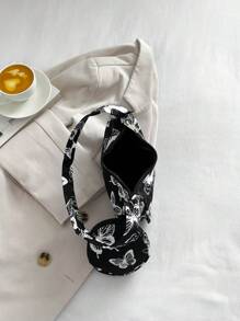 Thời Trang Nữ Họa Tiết Hình Bướm Túi Đeo Vai Thường Ngày Tất Cả Trận Đấu Túi Sát Nách Có Ví Đựng Tiền Xu - màu đen - Xem 10