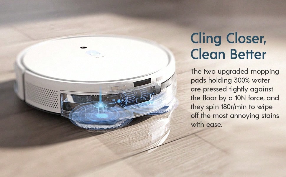 yeedi mop Station pro Robot Vacuum and Mop, SelfCleaning 3 in 1, Robotic Vacuum with Dual Power