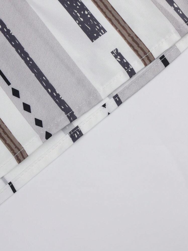Manfinity Homme Men Random Striped & Geo Print Shirt Without Tee - Multicolor - View 7