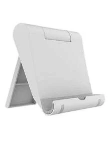 1入白色可調節和可折疊桌面電話支架座,帶底座 - 白色 - 查看 2