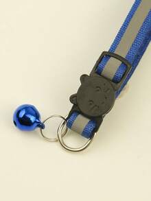 1pc Bell Decor Reflective Pet Collar - Royal Blue - View 6