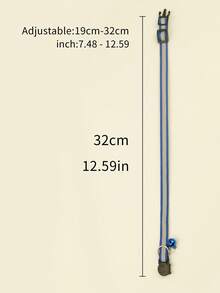 1pc Bell Decor Reflective Pet Collar - Royal Blue - View 7