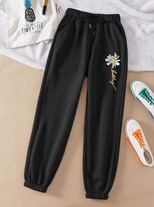 INAWLY Quần thể thao nữ Dây kéo Túi Hoa Lá thư - màu đen - Xem 1