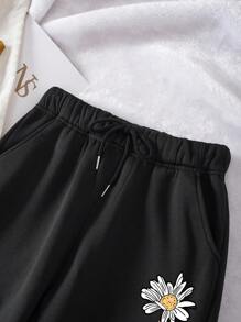 INAWLY Quần thể thao nữ Dây kéo Túi Hoa Lá thư - màu đen - Xem 7