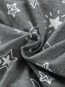 Baby Girl 3pcs Striped & Star Print Footed Jumpsuit - Multicolor - View 3