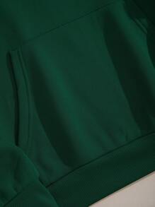 INAWLY Dragsko Ficka Brev Enkel Sweatshirt - Mörk Grön - Visa 5