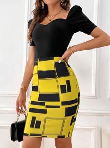 SHEIN Clasi 休閒幾何 全身印花女士半身裙 - 彩色 - 查看 3