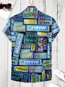 Manfinity LEGND Men Plus Letter Graphic Shirt Without Tee - Multicolor - View 2
