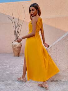 SHEIN LUNE Vestido largo con aberturas laterales, mono para mujer