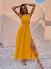 SHEIN LUNE Vestido largo con aberturas laterales, mono para mujer