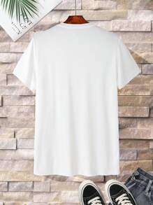 Manfinity Dauomo Men Solid V Neck Tee - White - View 2