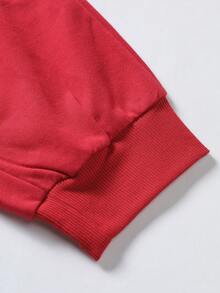 Manfinity Hypemode 男士字母圖案束口腰運動長褲 - 紅色 - 查看 8