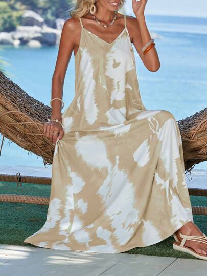 Breezaya 紮染吊帶連衣裙