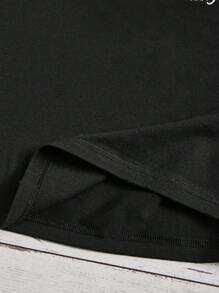 SHEIN Unity Plus Slogan Graphic Summer Tee, ANOTHER TERM FOR AUNTIE LIKE A MOM, ONLY COOLER SEE ALSO Beautiful, Amazing - Black - View 5