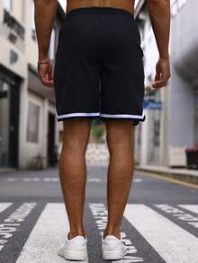 Manfinity Homme Quần Short Nam Dây kéo Túi Tương phản ràng buộc Khối Màu - Nhiều màu - Xem 2