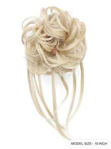 Short Curly Synthetic Hair Updo - Beige - View 2