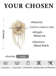 Short Curly Synthetic Hair Updo - Beige - View 5