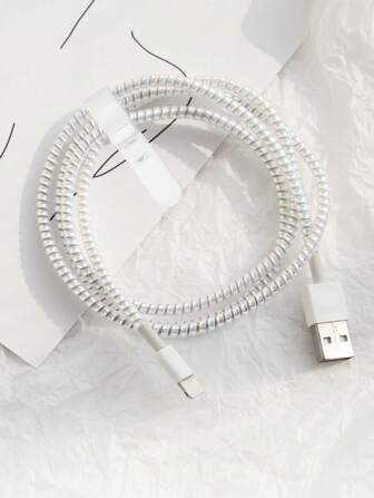 1入組1.5m鐳射數據線圍裹保護裝置和1入組數據線收納系帶