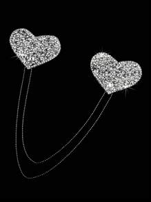 Rhinestone Decor Chain Nipple Pasties For Rave