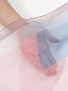 优雅 1 件薄几何防晒围巾，女士日常真丝围巾配饰女式冬季秋季 - 彩色 - 查看 2