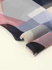 优雅 1 件薄几何防晒围巾，女士日常真丝围巾配饰女式冬季秋季 - 彩色 - 查看 5