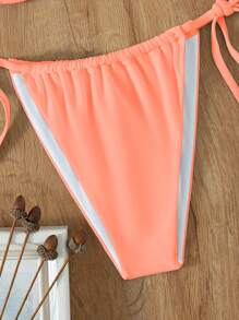 有鋼圈T型夏季海灘比基尼套裝 - 珊瑚橙 - 查看 4