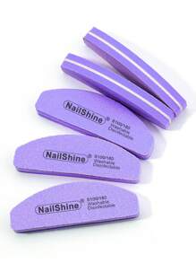 NailShine 5pcs 100/180 Grit Purple Nail Buffer Sanding Block Files Sponge Nail Polisher Professional Manicure Tools For Acrylic Nails Care For Optimum Natural Nail Care - Purple - View 6