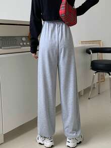 雜灰色抽繩衛褲 - 淺灰色 - 查看 2