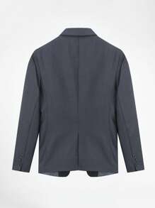 CLOUDSTYLE Men Flap Detail Blazer & Trousers Suit Set - Dark Grey - View 7