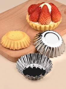 6 pièces/set Moule à cupcake en acier inoxydable, fabricant de cupcake antiadhésif réutilisable moderne pour DIY