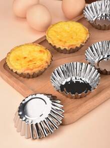 6 pièces/set Moule à cupcake en acier inoxydable, fabricant de cupcake antiadhésif réutilisable moderne pour DIY