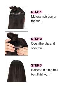 One Piece Five-Clips Straight Synthetic Hair Extension - Brown - View 6