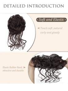 Short Curly Synthetic Hair Updo - Brown - View 4