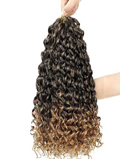 Estensioni dei capelli sintetici ricci a ondulazione multistrato della spiaggia, ricci all'uncinetto GOGO, 45 cm