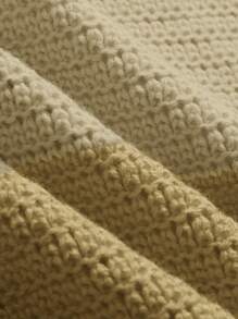 Breezaya Top de punto informal de camisola con bloques de color para mujer - Caqui - Ver 5