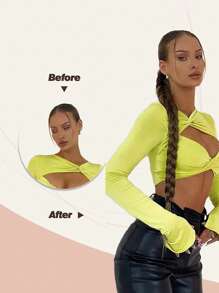 Phần mở rộng tóc tổng hợp đuôi ngựa bện dài thêm - màu đen - Xem 4