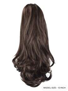 Nối tóc tổng hợp ngắn xoăn đuôi ngựa - màu nâu - Xem 2